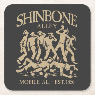 Shinbone Alley Rechteckiger Pappuntersetzer