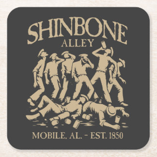 Shinbone Alley Rechteckiger Pappuntersetzer