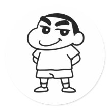 Shinchan Black and White Line Art