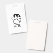 Shinchan Schwarz-Weiß Ausweis (Vorder- & Rückseite)