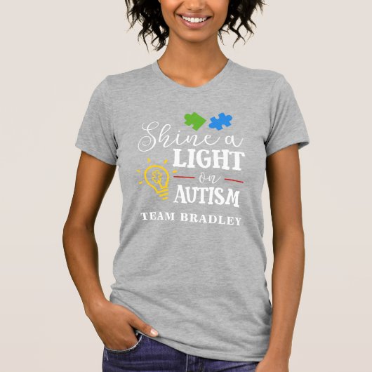 Shine A Light on Autism Matching Team T-Shirt (Vorderseite)