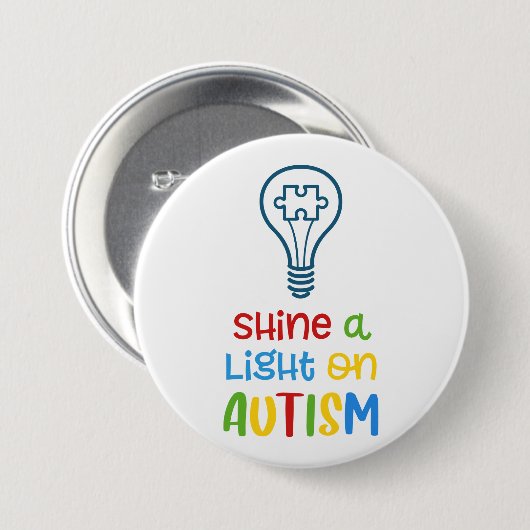 Shine a light on Autismus button (Vorne & Hinten)