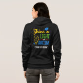 Shine a light on Autismus Matching Team Personalis Hoodie (Schwarz voll)