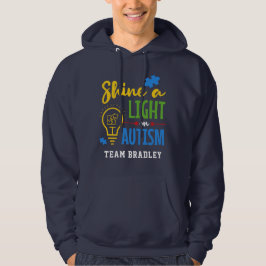 Shine A Light on Autismus Personalisiert Team Hoodie