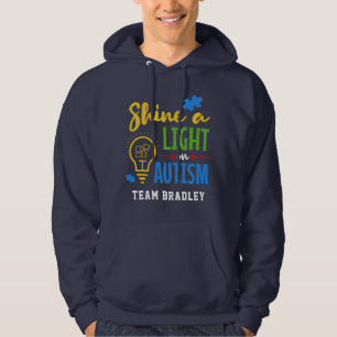 Shine A Light on Autismus Personalisiert Team Hoodie