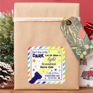 Shine a light on Exceptional Zuhause Care - Refere Quadratischer Aufkleber