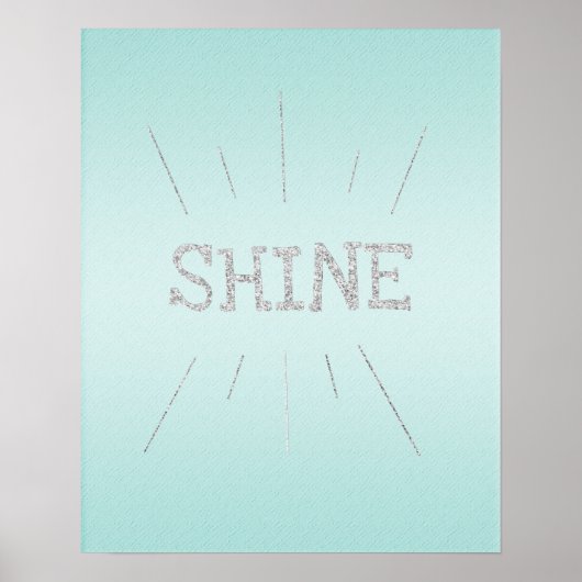Shine Aqua mit Silver Glitzer Poster (Vorne)