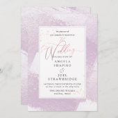 Shine, Blush Lilac Wasserfarbe+Imitate Metallic Einladung (Vorne/Hinten)