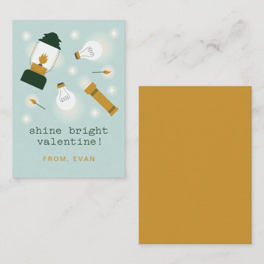 Shine Bright Class Valentine Card Begleitkarte (Vorne/Hinten)