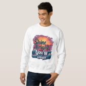 "Shine Bright, du bist einzigartig!" Sunset Ocean Sweatshirt (Vorne ganz)