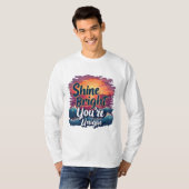 "Shine Bright, du bist einzigartig!" Sunset Ocean  T-Shirt (Vorne ganz)