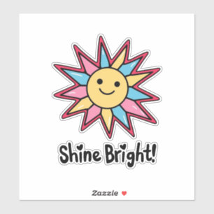 Shine Bright: Ein farbenprächtiges Sonnendesign Aufkleber