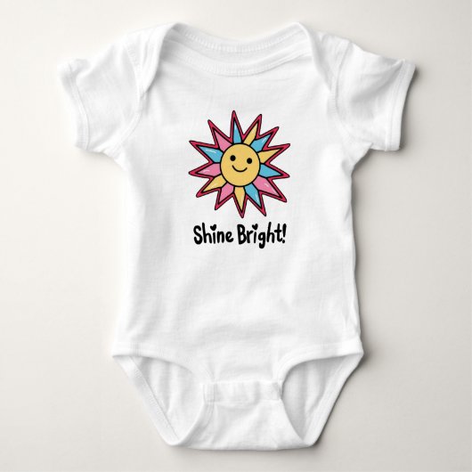 Shine Bright: Ein farbenprächtiges Sonnendesign Baby Strampler (Vorderseite)