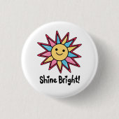Shine Bright: Ein farbenprächtiges Sonnendesign Button (Vorderseite)