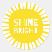 Shine Bright, Gelbe Sonne, Aufkleber (Vorderseite)