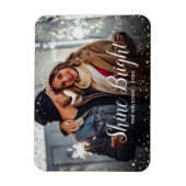 Shine Bright | Glitz Imitats Glitzer Foto Overlay Magnet (Vertikal)