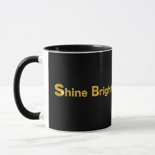 Shine Bright - goldfarbener und silberner Stil Tasse