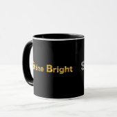 Shine Bright - goldfarbener und silberner Stil Tasse (Vorderseite Links)