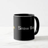 Shine Bright - goldfarbener und silberner Stil Tasse (VorderseiteRechts)
