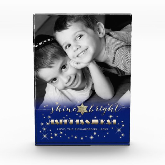 Shine & Bright Hanukkah Custom Fotoblock (Vorderseite)