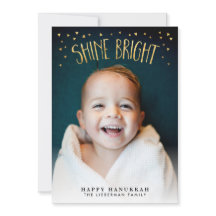 Shine Bright Hanukkah Foto Card