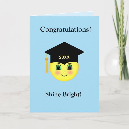 Shine Bright Happy Face Graduation Card Karte (Vorderseite)