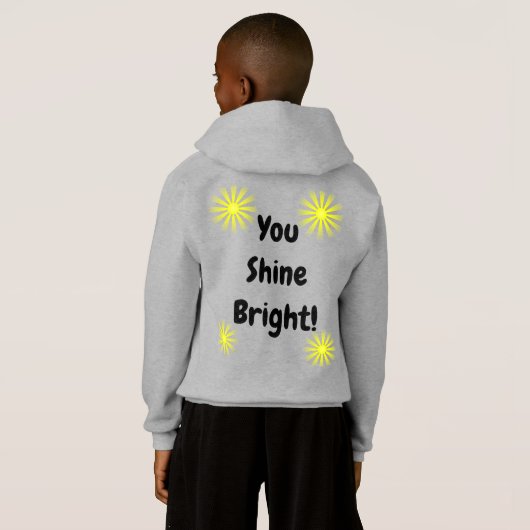 'Shine Bright' Hoodie Kid/Young Adult (Grau) (Schwarz voll)