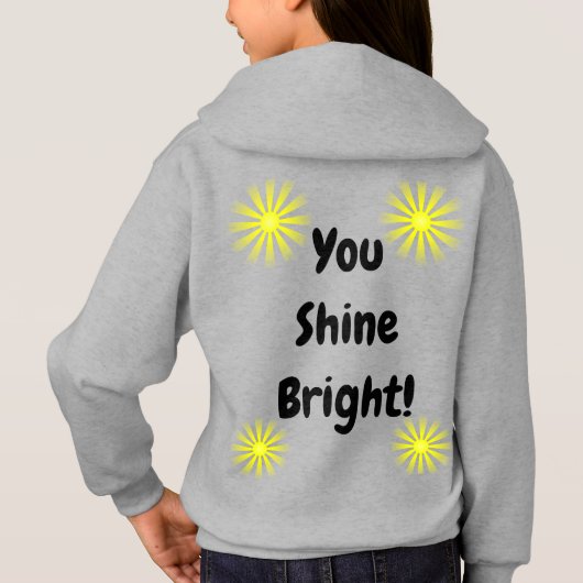 'Shine Bright' Hoodie Kid/Young Adult (Grau) (Rückseite)