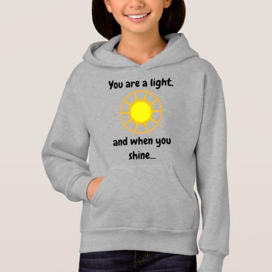 'Shine Bright' Hoodie Kid/Young Adult (Grau) (Vorderseite)