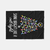 Shine Bright Like A Call Light Funny Nurse Christm Fleecedecke (Vorderseite (Horizontal))