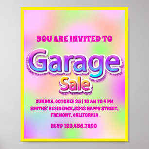Shine Bright mit Pink Garage & Yard Sale Poster
