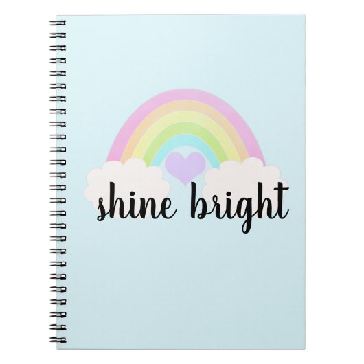 Shine Bright Pastel Watercolor Rainbow Notizblock (Vorderseite)