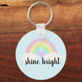 Shine Bright Pastel Watercolor Rainbow Schlüsselanhänger (Vorderseite)