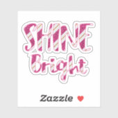 Shine Bright Pink Imitats Glitzer Strichen Aufkleber (Blatt)
