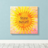 Shine Bright Positive Affirmation Quote Wall Art Leinwanddruck (Insitu (Holzboden))