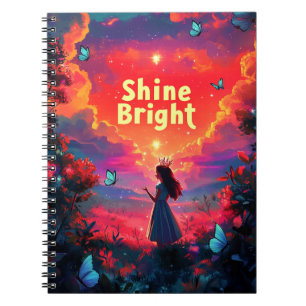 Shine Bright Princess Journal - Farbiges Notebook Notizblock