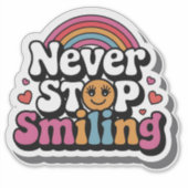 Shine Bright - Sun und Lächeln Sticker (Vorderseite)