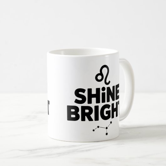 Shine Bright Tasse - Leo Astrologie Kaffee Cup (VorderseiteRechts)