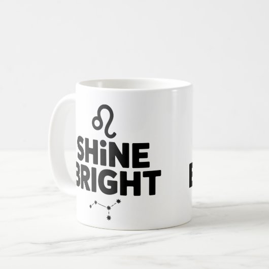 Shine Bright Tasse - Leo Astrologie Kaffee Cup (Vorderseite Links)