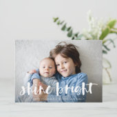 Shine Bright | Vollständige Hanukkah-Foto Feiertagskarte (Stehend Vorderseite)