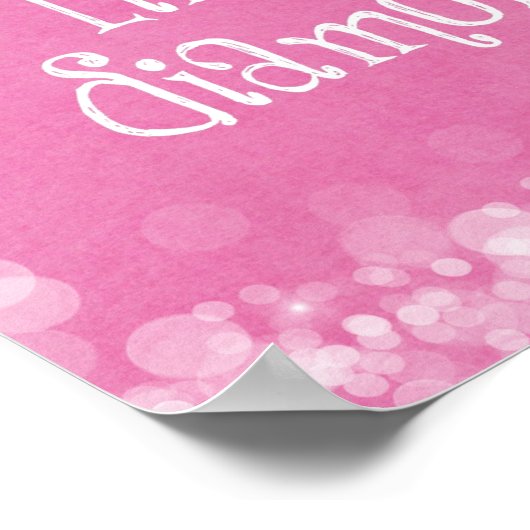 Shine Bright Zitat mit Silver Sparkle Herz Poster (Ecke)