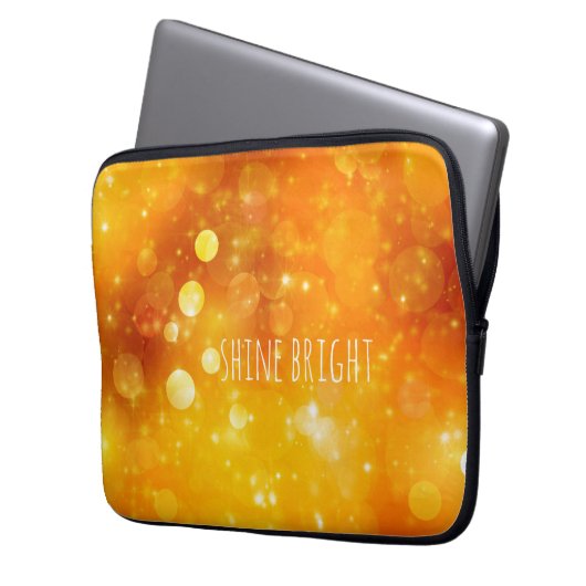 Shine Bright Zitat mit Sparkle Design Laptopschutzhülle (Vorderseite Links)
