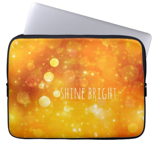 Shine Bright Zitat mit Sparkle Design Laptopschutzhülle (Vorderseite)