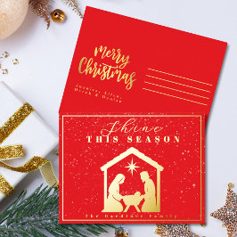 Shine Dieses Jahr Weihnachten Weihnachten Weihnach Folien Feiertagspostkarte