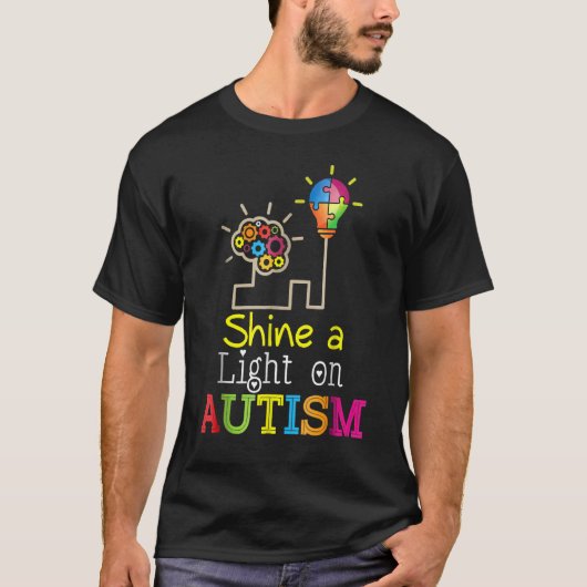 Shine ein Licht auf Autismus Puzzle Bulb Autismus  T-Shirt (Vorderseite)