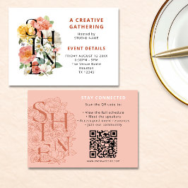 SHINE Floral QR-Code für Unternehmensveranstaltung Begleitkarte