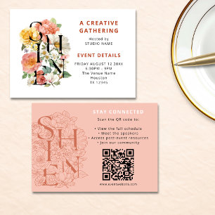 SHINE Floral QR-Code für Unternehmensveranstaltung Begleitkarte