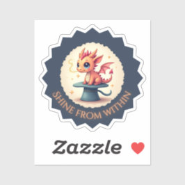 Shine from inside - Niedlicher Drache Aufkleber