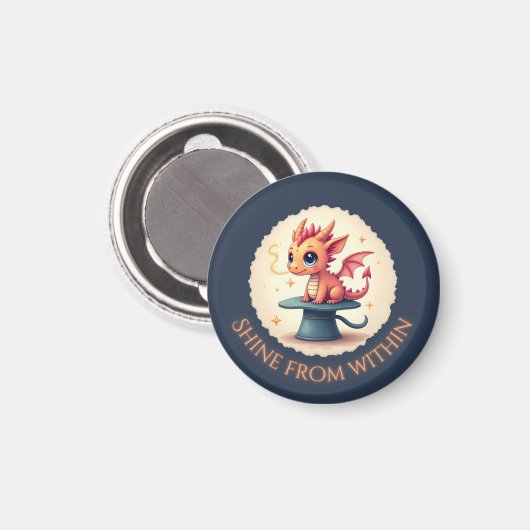 Shine from inside - Niedliches Drachenmagnet Magnet (Vorderseite/Rückseite)