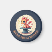 Shine from inside - Niedliches Drachenmagnet Magnet (Vorne)